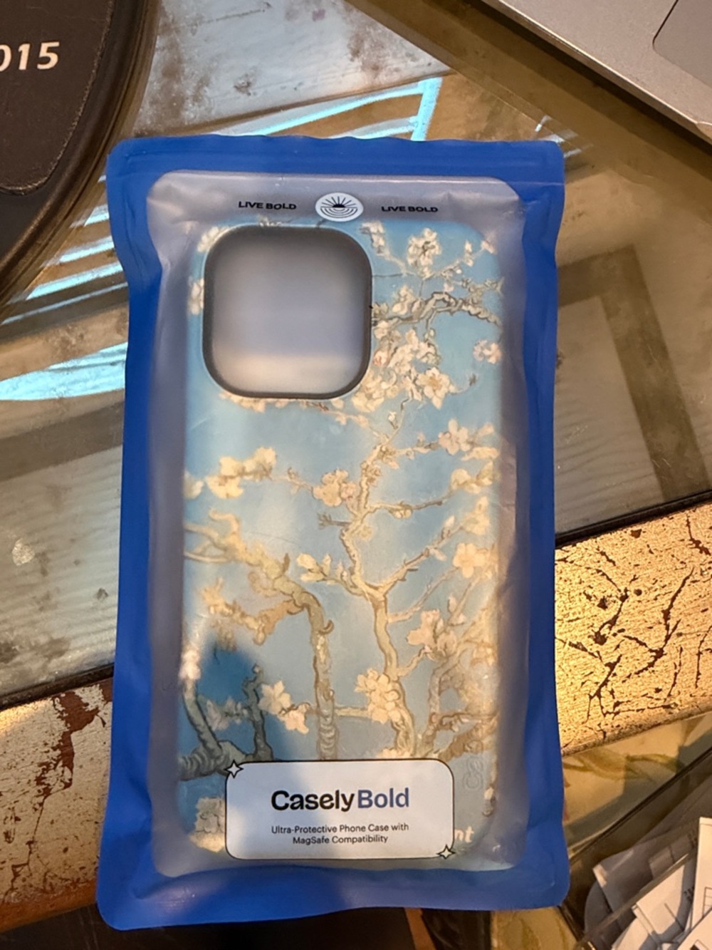CaselyBold Blue Floral Protective Phone Case PLUS free item